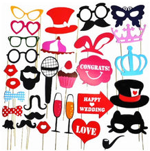 Load image into Gallery viewer, Photo Booth Props Party Masks Hat Mustache Lip photobooth props Wedding Party Decoration Birthday Party Favor funny photo booth