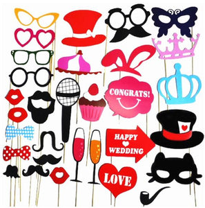 Photo Booth Props Party Masks Hat Mustache Lip photobooth props Wedding Party Decoration Birthday Party Favor funny photo booth