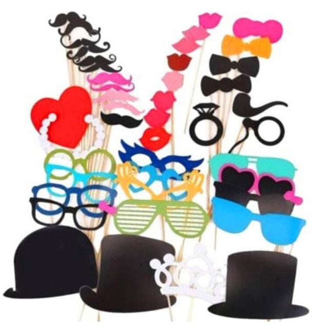 Photo Booth Props Party Masks Hat Mustache Lip photobooth props Wedding Party Decoration Birthday Party Favor funny photo booth