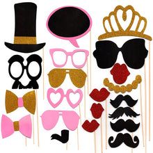 Load image into Gallery viewer, Photo Booth Props Party Masks Hat Mustache Lip photobooth props Wedding Party Decoration Birthday Party Favor funny photo booth