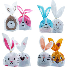 Load image into Gallery viewer, 50pcs/lot Cute Rabbit Ear Bags Cookie Plastic Bags&amp;Candy Gift Bags For Biscuits Snack Baking Package And Event Party Supplies