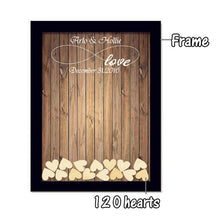 Load image into Gallery viewer, Wedding Guest Book Personalized Wedding Decoration Rustic Sweet Wedding Guestbook 120pcs Small Wood Hearts