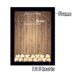 Wedding Guest Book Personalized Wedding Decoration Rustic Sweet Wedding Guestbook 120pcs Small Wood Hearts