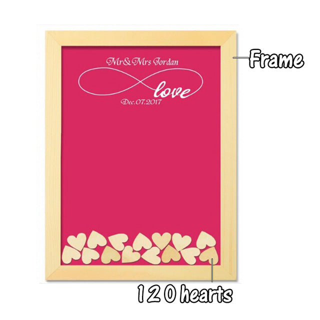 Wedding Guest Book Personalized Wedding Decoration Rustic Sweet Wedding Guestbook 120pcs Small Wood Hearts