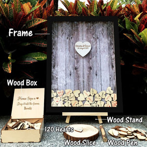 Wedding Guest Book Personalized Wedding Decoration Rustic Sweet Wedding Guestbook 120pcs Small Wood Hearts