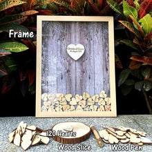 Load image into Gallery viewer, Wedding Guest Book Personalized Wedding Decoration Rustic Sweet Wedding Guestbook 120pcs Small Wood Hearts