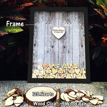 Load image into Gallery viewer, Wedding Guest Book Personalized Wedding Decoration Rustic Sweet Wedding Guestbook 120pcs Small Wood Hearts