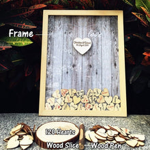 Load image into Gallery viewer, Wedding Guest Book Personalized Wedding Decoration Rustic Sweet Wedding Guestbook 120pcs Small Wood Hearts