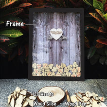 Load image into Gallery viewer, Wedding Guest Book Personalized Wedding Decoration Rustic Sweet Wedding Guestbook 120pcs Small Wood Hearts