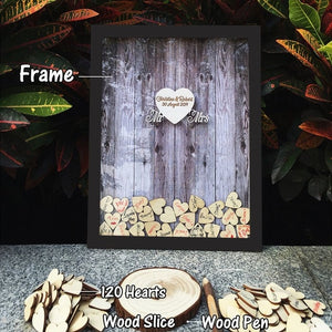 Wedding Guest Book Personalized Wedding Decoration Rustic Sweet Wedding Guestbook 120pcs Small Wood Hearts