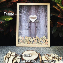 Load image into Gallery viewer, Wedding Guest Book Personalized Wedding Decoration Rustic Sweet Wedding Guestbook 120pcs Small Wood Hearts