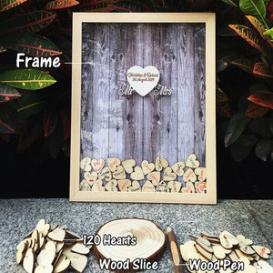 Wedding Guest Book Personalized Wedding Decoration Rustic Sweet Wedding Guestbook 120pcs Small Wood Hearts