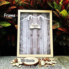 Load image into Gallery viewer, Wedding Guest Book Personalized Wedding Decoration Rustic Sweet Wedding Guestbook 120pcs Small Wood Hearts