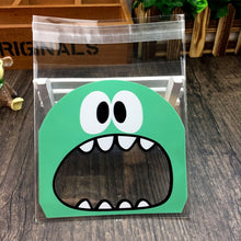 Load image into Gallery viewer, 50Pcs Cute Big Teech Mouth Monster Plastic Bag Wedding Birthday Cookie Candy Gift Packaging Bags OPP Self Adhesive Party Favors