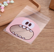 Load image into Gallery viewer, 50Pcs Cute Big Teech Mouth Monster Plastic Bag Wedding Birthday Cookie Candy Gift Packaging Bags OPP Self Adhesive Party Favors