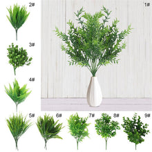 Load image into Gallery viewer, 7 Fork water grass Eucalyptus Plastic Artificial Plants Green Grass plastic flower Plant Wedding Home Decoration Table Decors