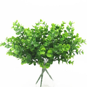 7 Fork water grass Eucalyptus Plastic Artificial Plants Green Grass plastic flower Plant Wedding Home Decoration Table Decors